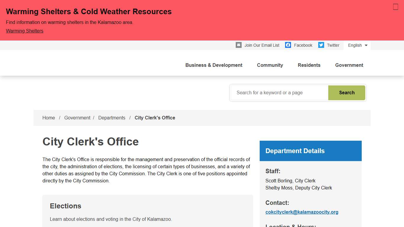 City Clerk's Office City of Kalamazoo